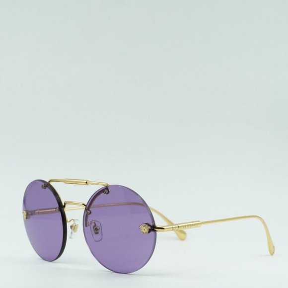 FINAL PRICE NEW VERSACE VE2244 100269 ROUND VIOLET SUNGLASSES - Picture 2 of 10